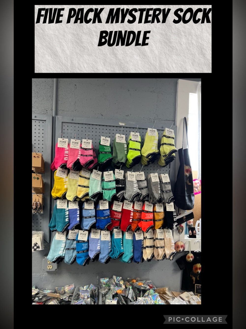 New Mystery pink five pack bundle of socks